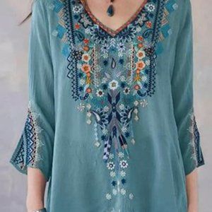 NEW Vyshyvanka Floral Embroidery Blouse,  XL